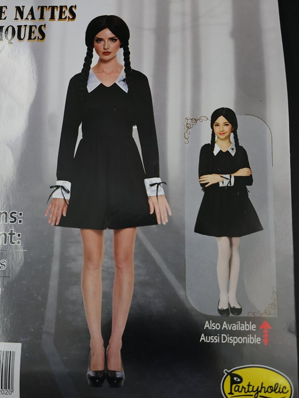 2 Items Gothic Pigtails Girl , Mother and Daughter Black Gothic Dress Bundle